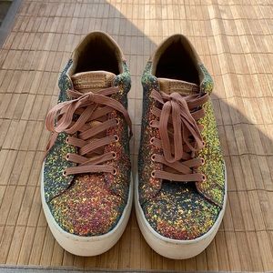 Sparkly Skechers Street Air-Cooled Memory Foam Sneakers Size 8 Like New